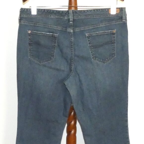 Eddie Bauer Distressed Stretch Bootcut Denim Jeans - Picture 4 of 5